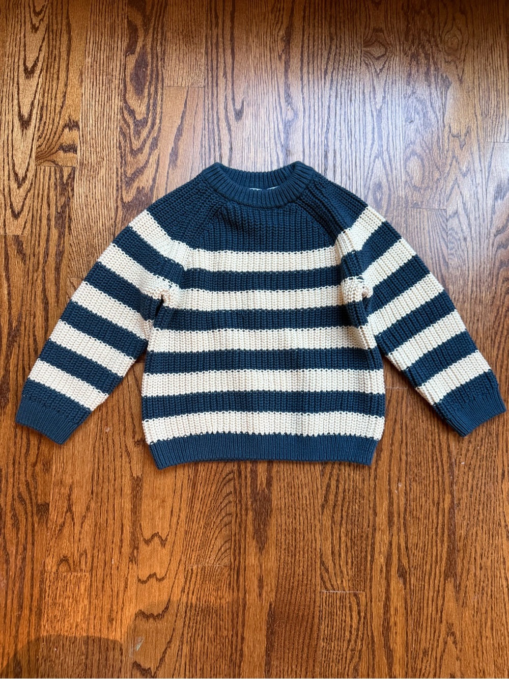 NWOT Zara Chunky Striped Navy and Cream Sweater 2-3 Years